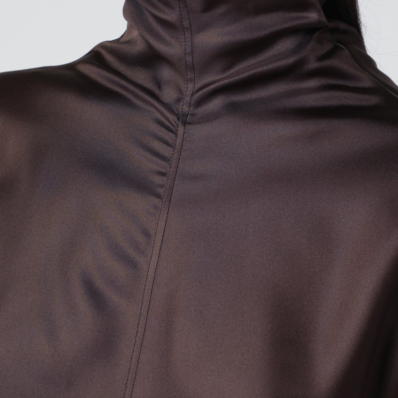 The Row Miles Draped Silk Blouse In Brown