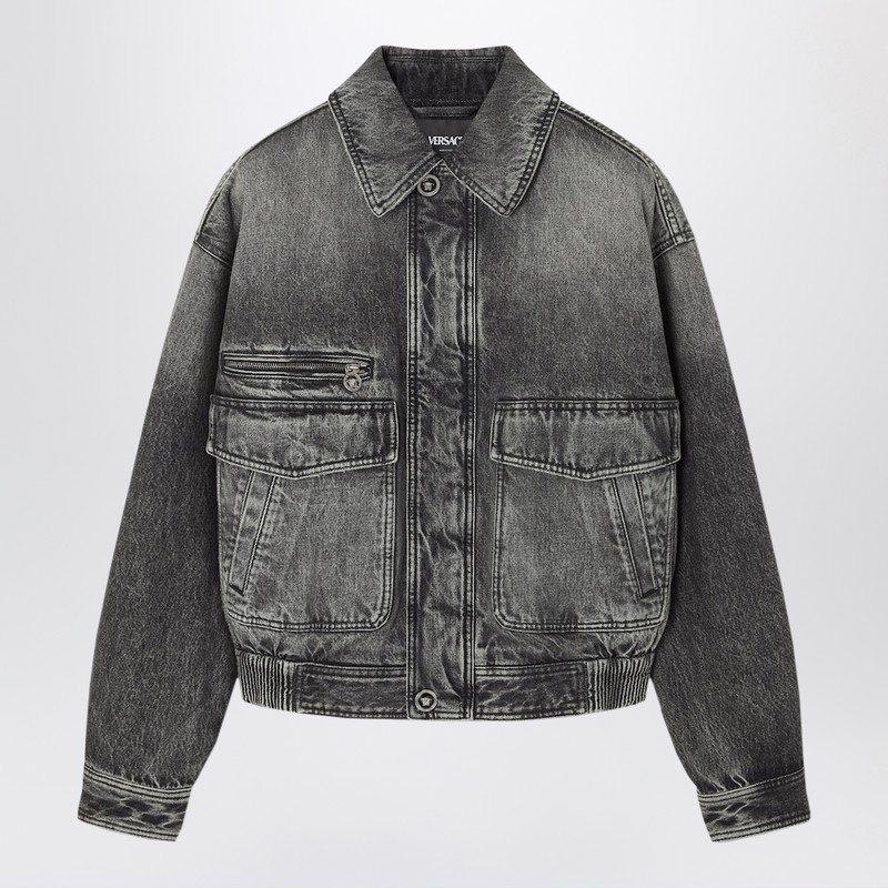 Grey denim blouson jacket