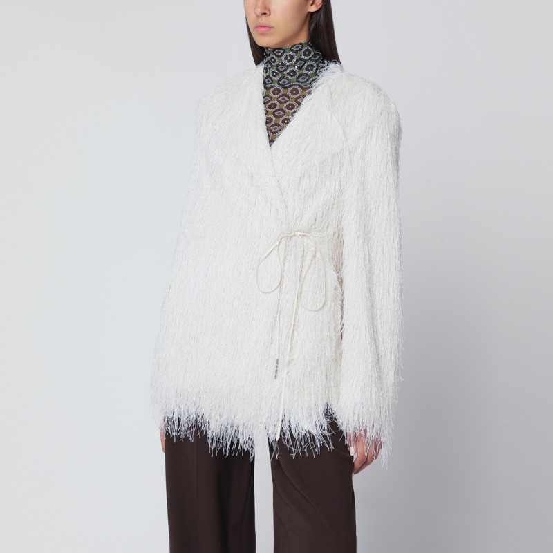 White fringed jacket