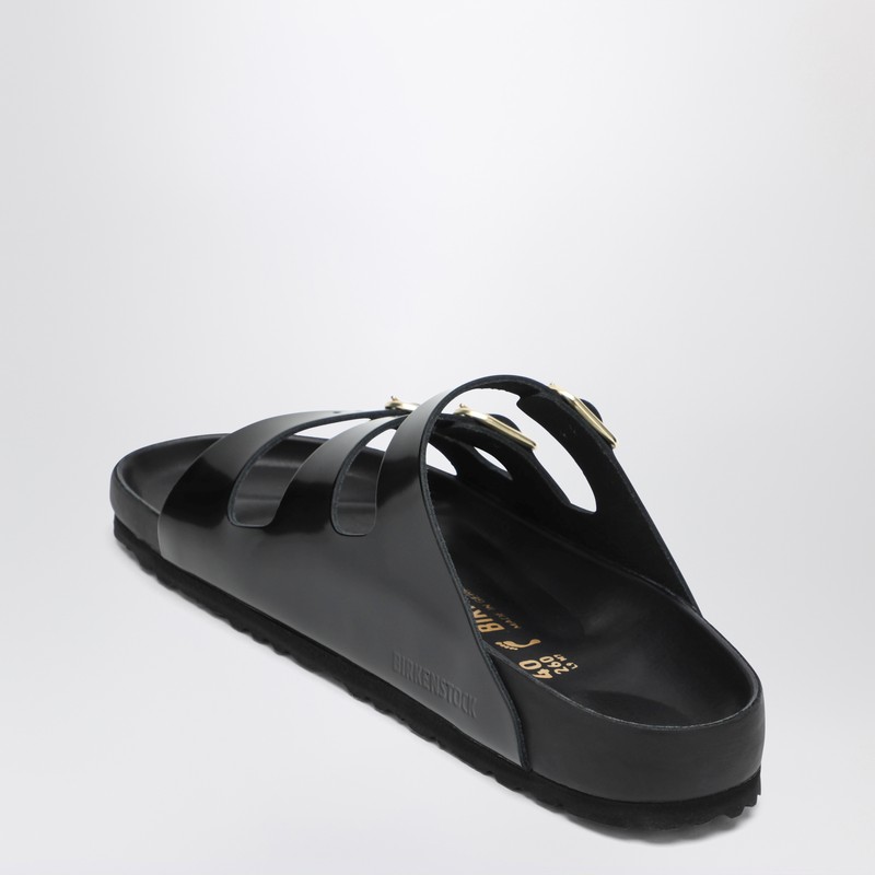 Birkenstock Slide Florida Dbuckle Exquisite Lucida Nera In Black