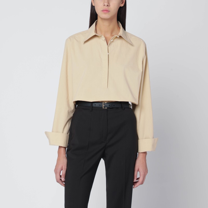 Sand-colored Morgan cotton shirt