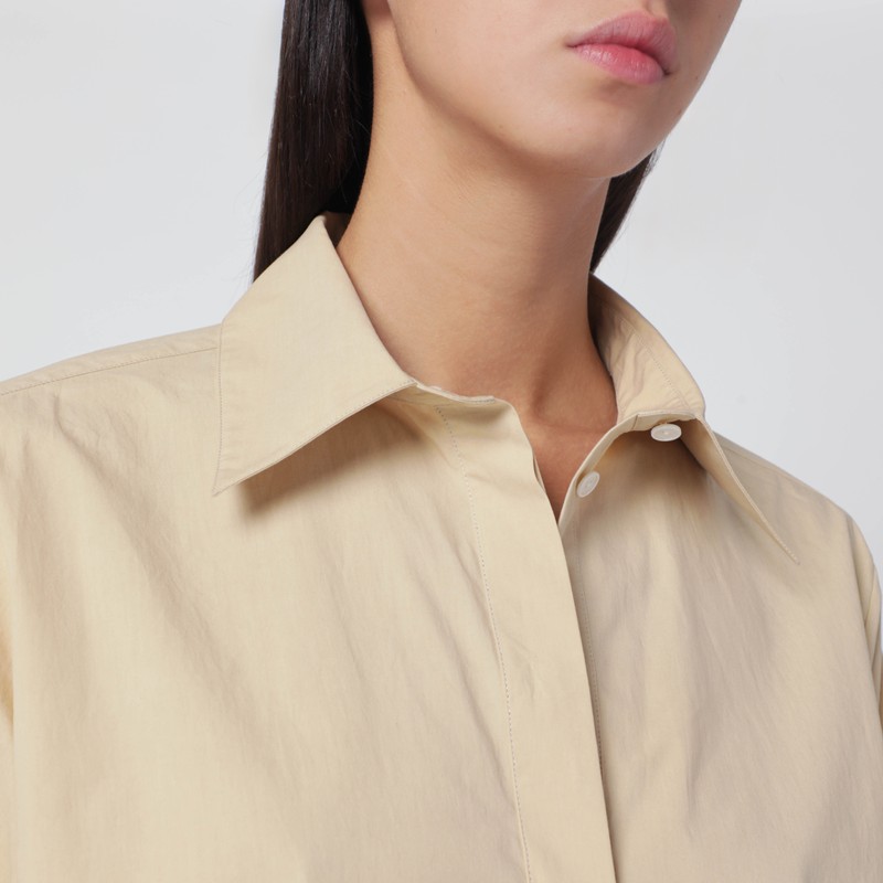 The Row Sand-colored Morgan Cotton Shirt In Sand