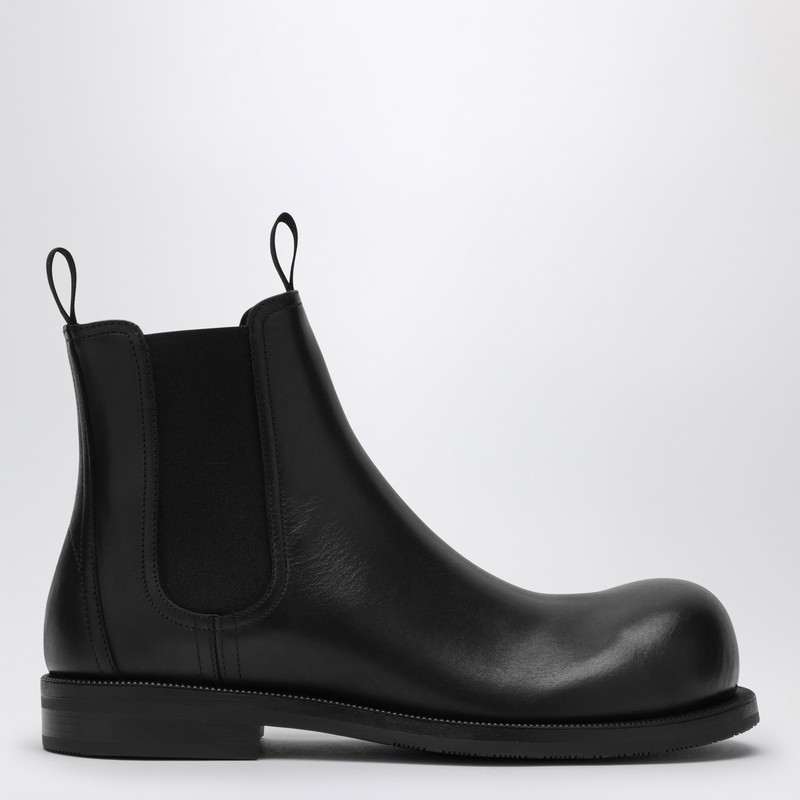 Black leather ankle boot