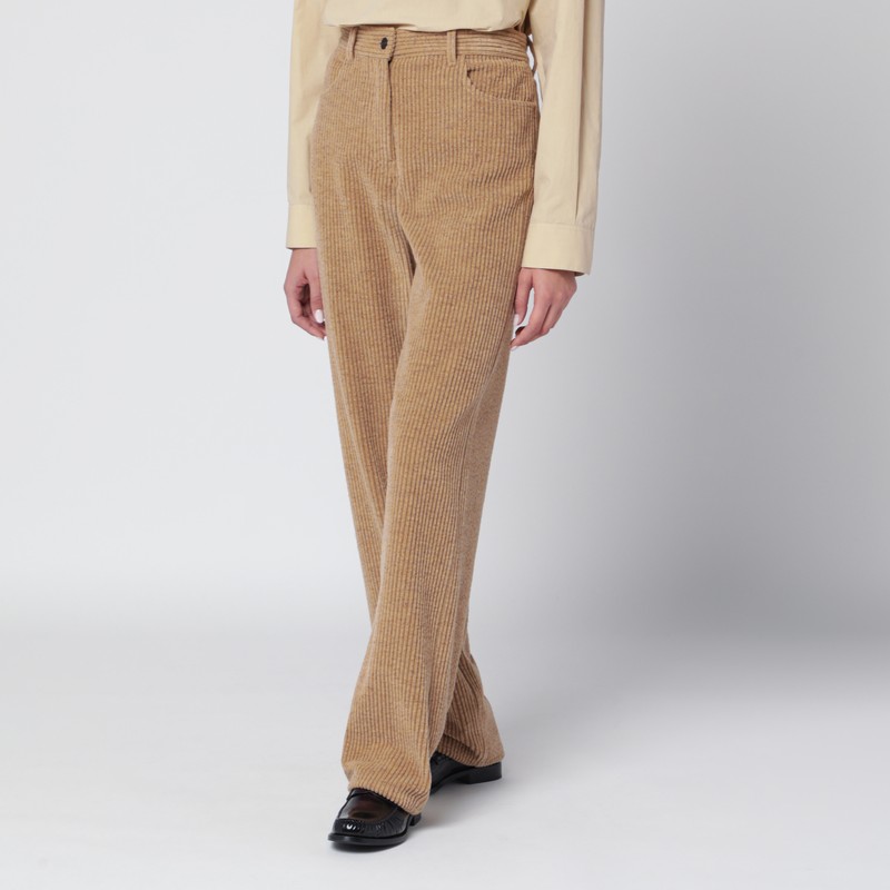 The Row Beige Clair Corduroy Trousers In Yellow