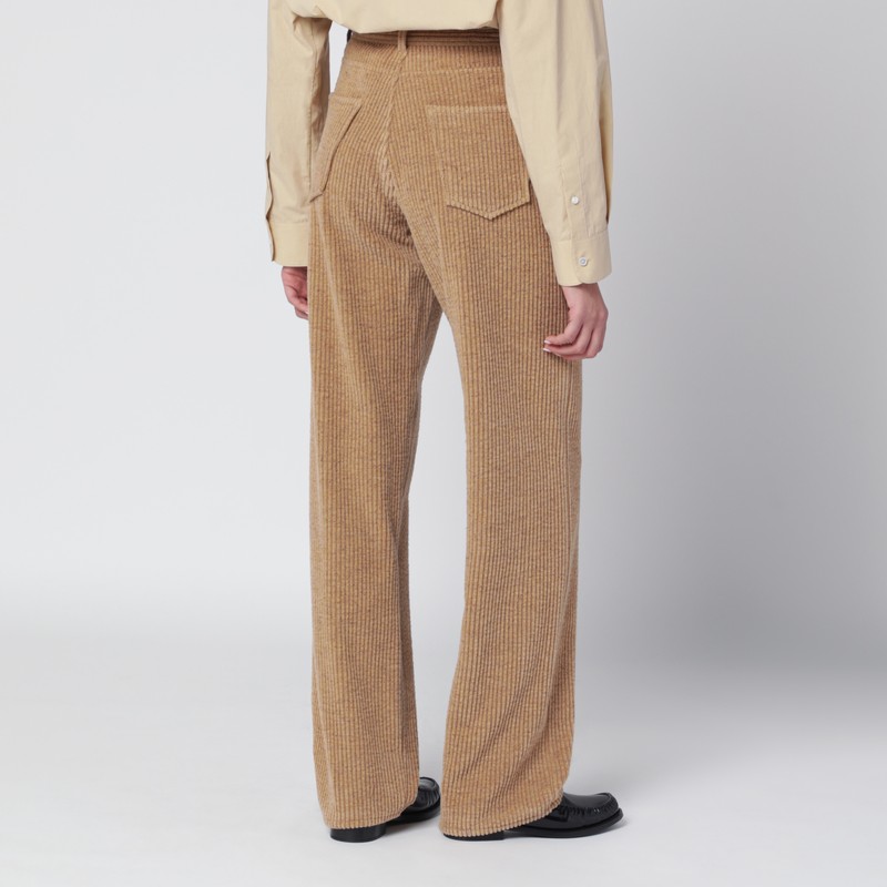 The Row Beige Clair Corduroy Trousers In Yellow