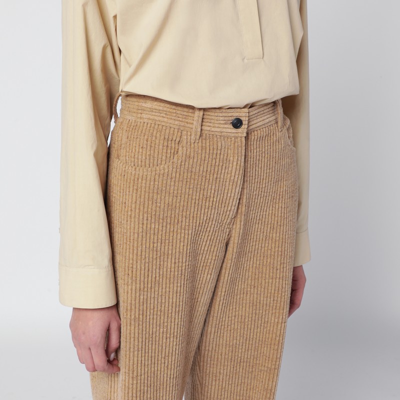 The Row Beige Clair Corduroy Trousers In Yellow