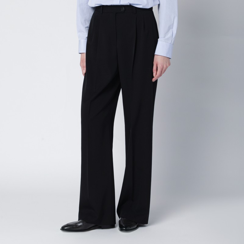 Black wool trousers
