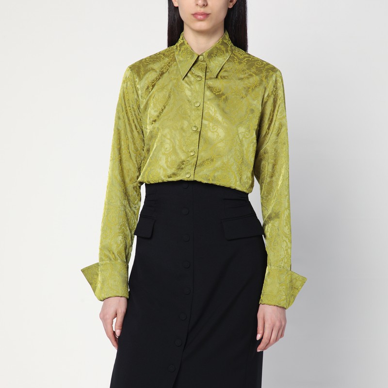 Green shirt with baroque pattern - Dries Van Noten - Modalova