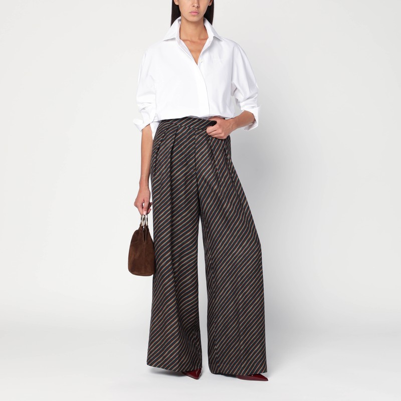 Dries Van Noten Palazzo Pants With A Pattern In Multi