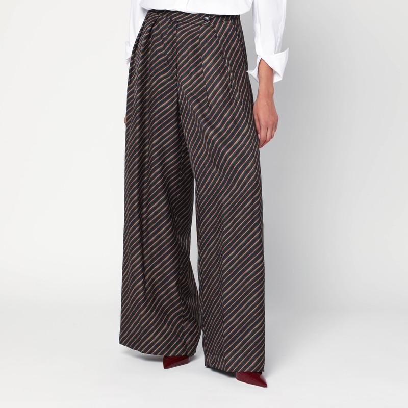 Dries Van Noten Palazzo Pants With A Pattern In Multi
