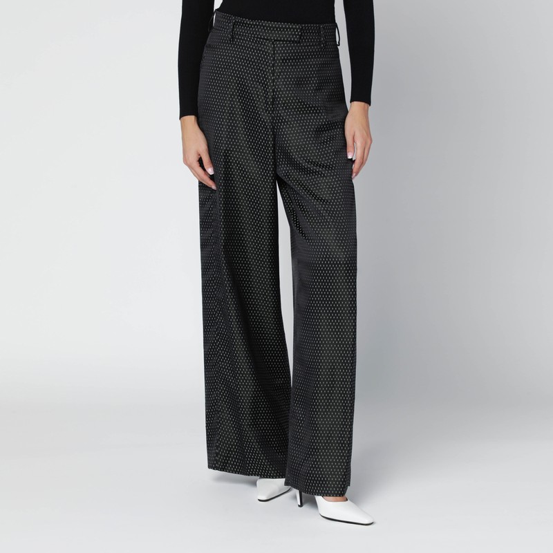 Black jacquard trousers