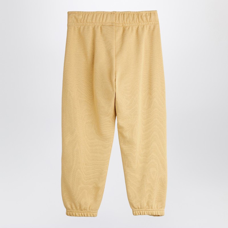 Mini Rodini Beige Plain Piping Sweatpants In Yellow