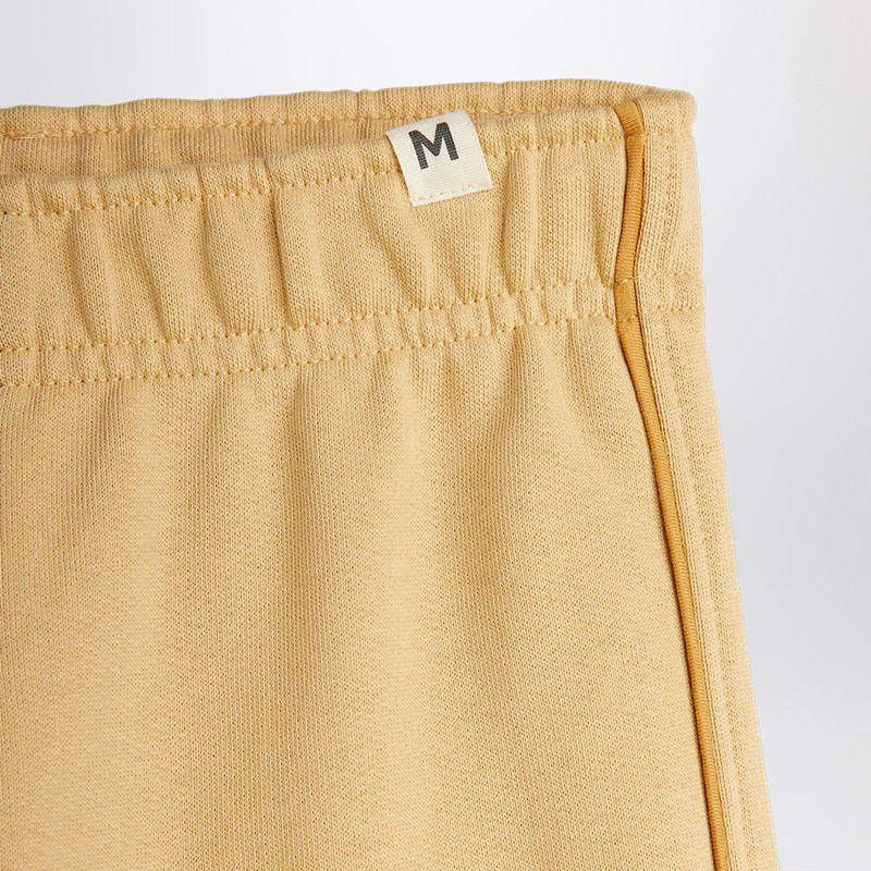 Mini Rodini Beige Plain Piping Sweatpants In Yellow