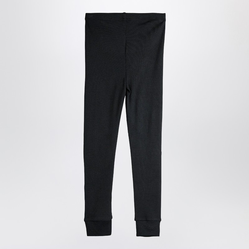 Mini Rodini Black Modal Leggings In Black