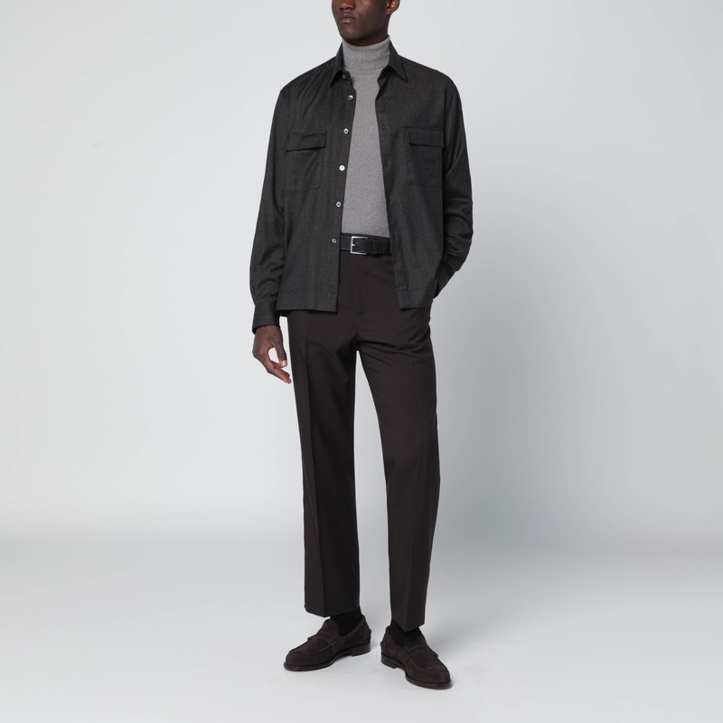 Xacus Grey Wool Shirt In Gray