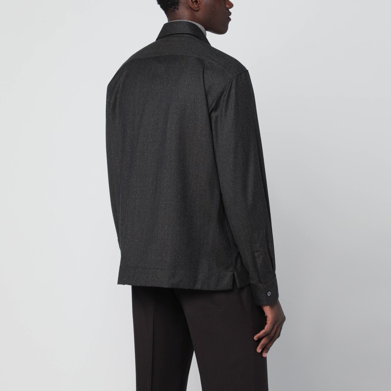 Xacus Grey Wool Shirt In Gray