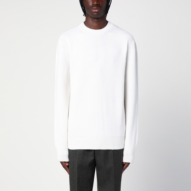 Zegna Oasi Ribbed Cashmere Sweater In White