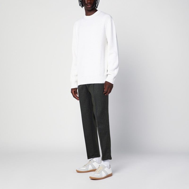 Zegna Oasi Ribbed Cashmere Sweater In White