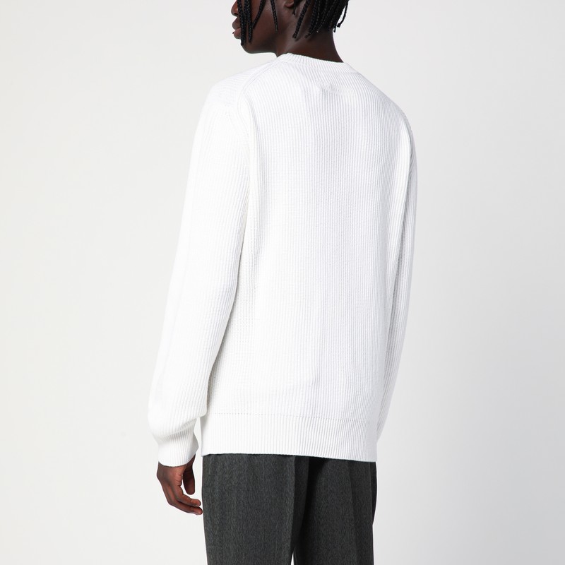 Zegna Oasi Ribbed Cashmere Sweater In White