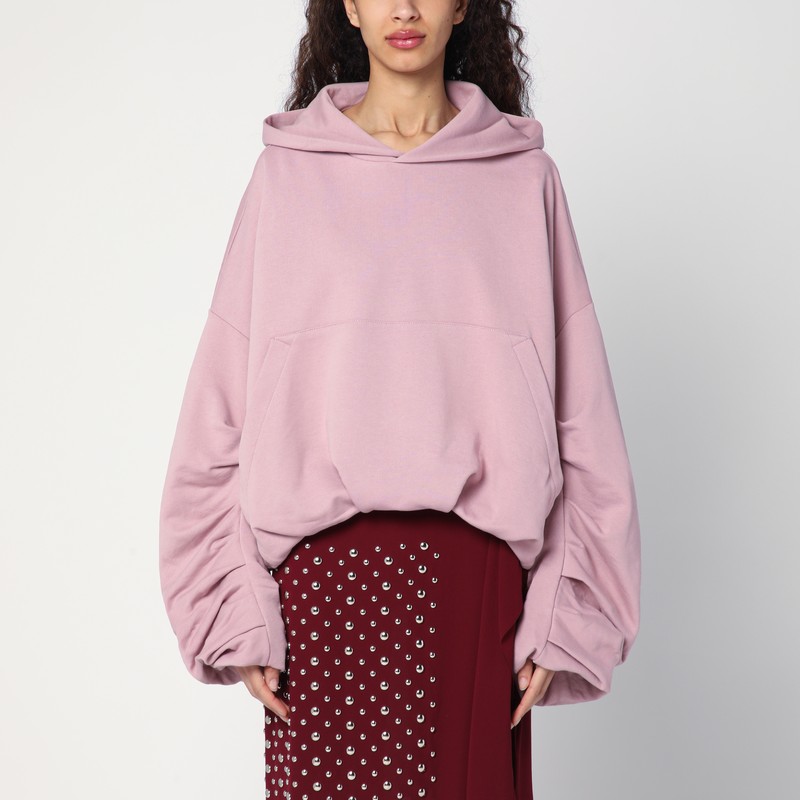 Oversized draped pink sweatshirt - Dries Van Noten - Modalova