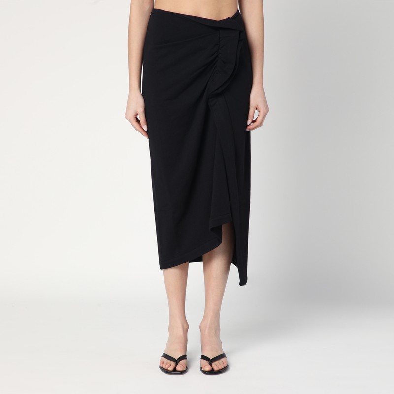Black skirt with draping - Dries Van Noten - Modalova