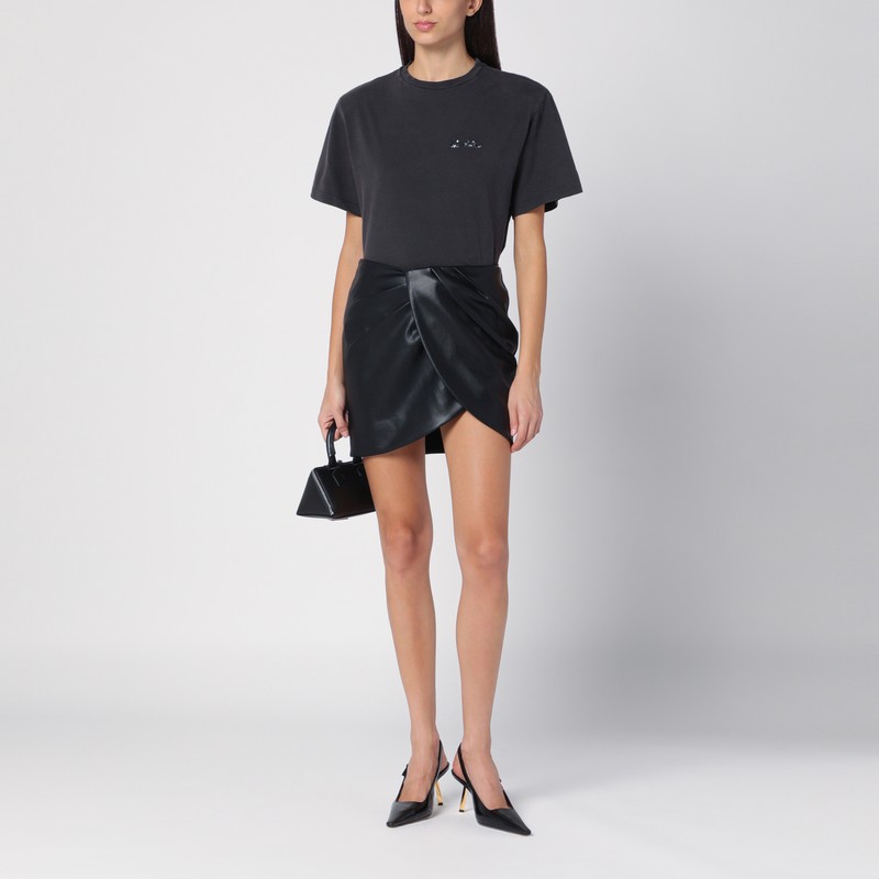Rotate Birger Christensen Plain Wide T-shirt In Black