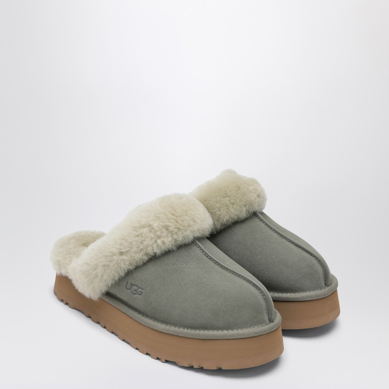 Ugg Disquette Moss Green Eather Slip-ons In Green
