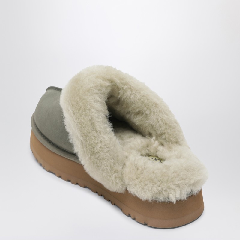 Ugg Disquette Moss Green Eather Slip-ons In Green