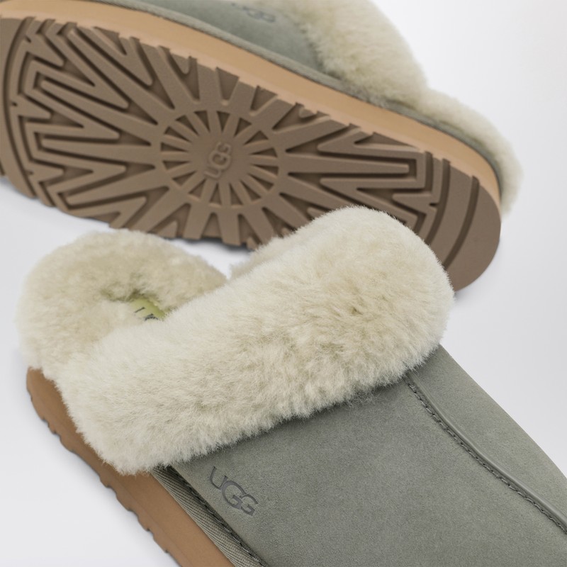 Ugg Disquette Moss Green Eather Slip-ons In Green