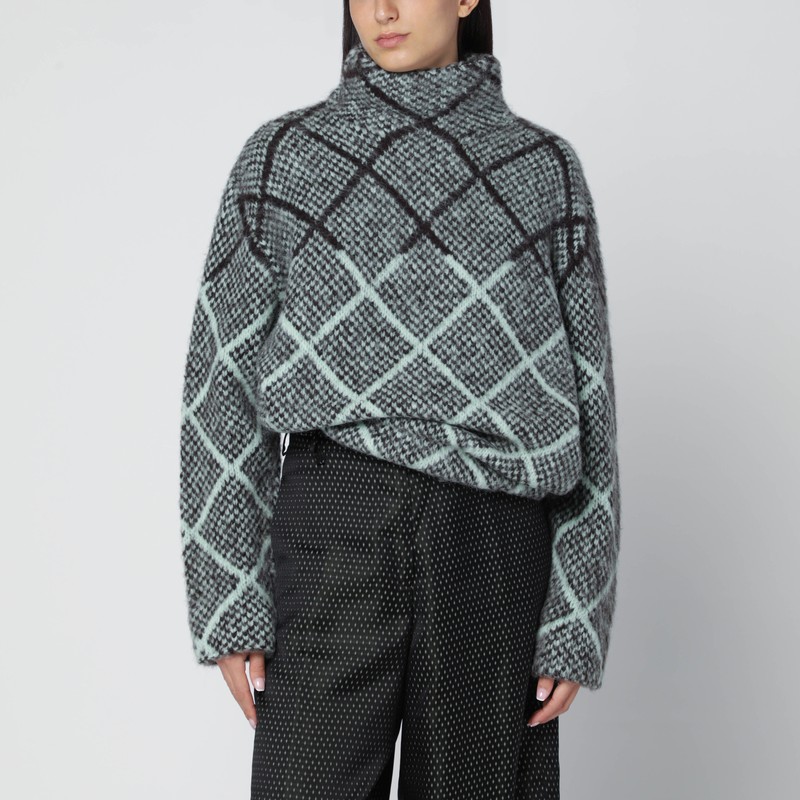 Checked alpaca-blend sweater