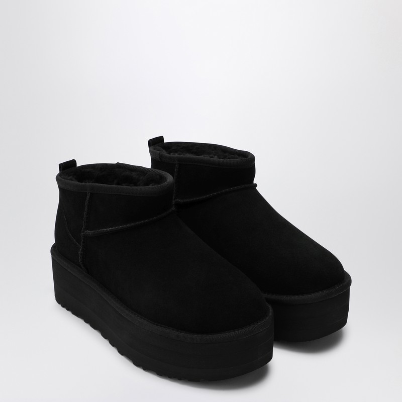 Ugg Classic Ultra Mini Black Boot With Platform In Black