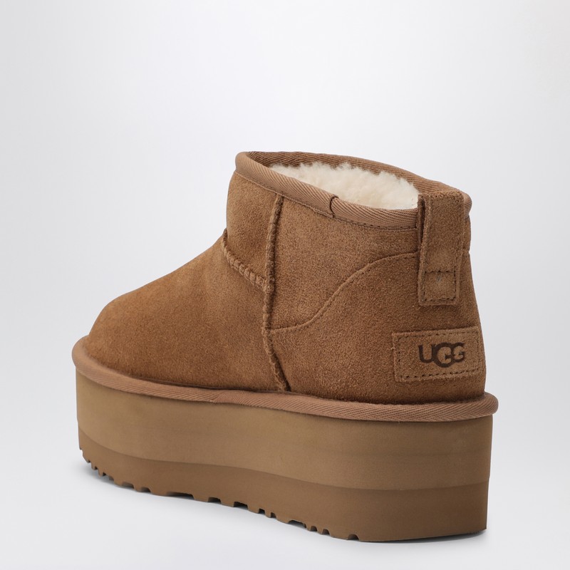 Ugg Classic Ultra Mini Platform Ankle Boots In Chestnut In Brown