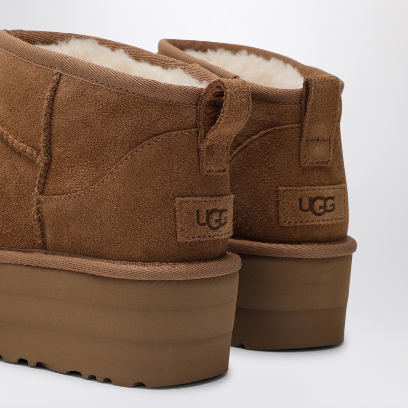 Ugg Classic Ultra Mini Platform Ankle Boots In Chestnut In Brown