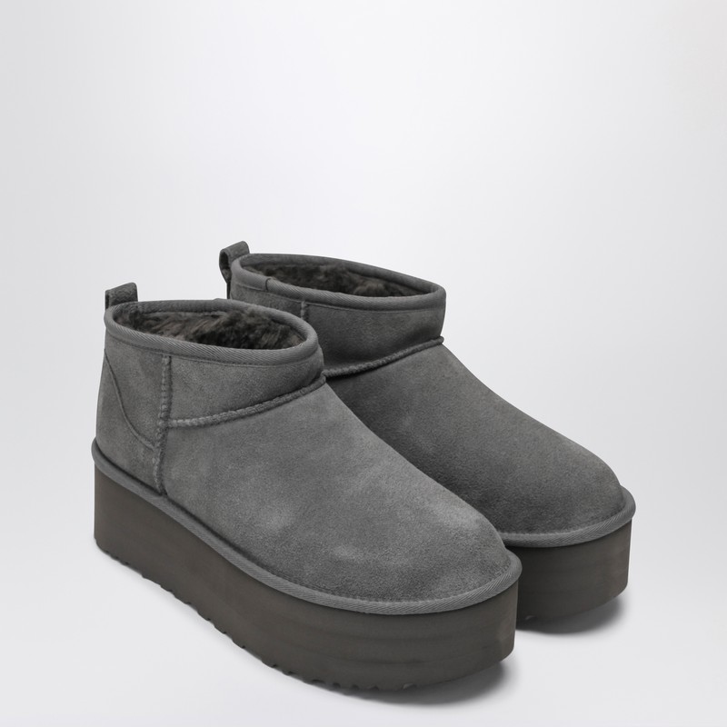Ugg Classic Ultra Mini Grey Boot With Platform In Gray