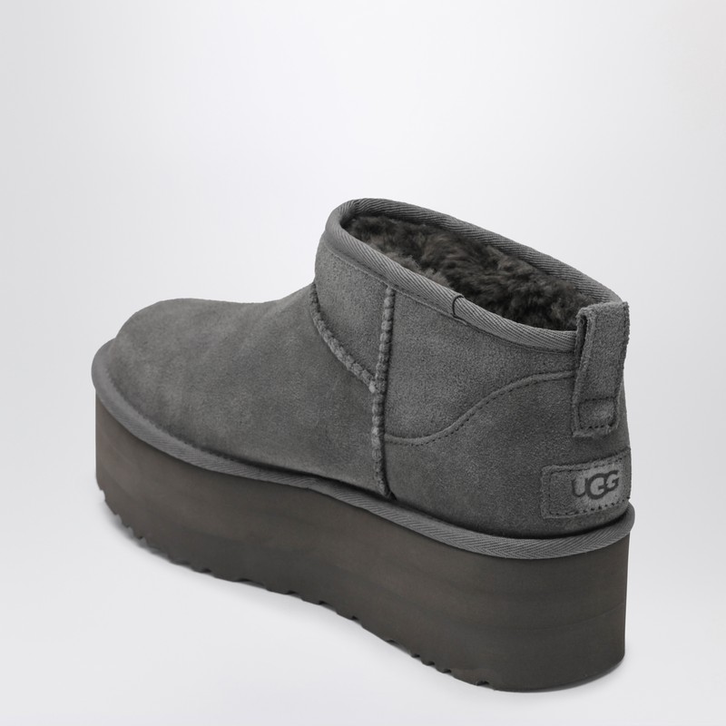 Ugg Classic Ultra Mini Grey Boot With Platform In Gray