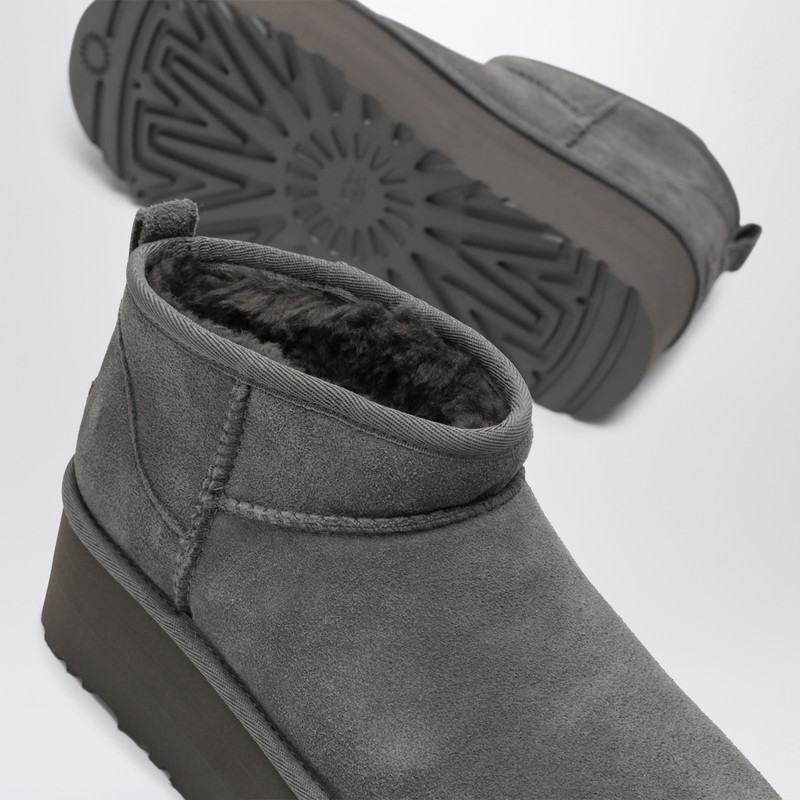 Ugg Classic Ultra Mini Grey Boot With Platform In Gray