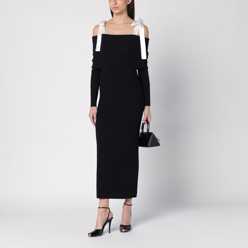 ワンピース Rotate Birger Christensen Black Midi Dress With Bows Rotate Birger Christensen Black Midi Dress With Bows | ModeSens