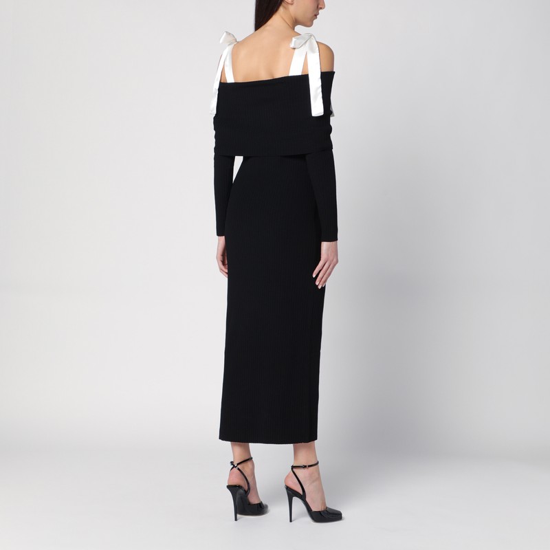 Rotate Birger Christensen Maxi Off-shoulder Dress With Long In Black