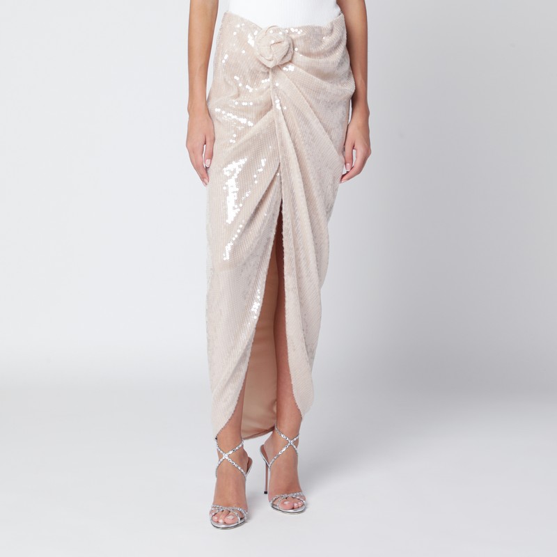 Cream sequin skirt with knot detail - ROTATE Birger Christensen - Modalova