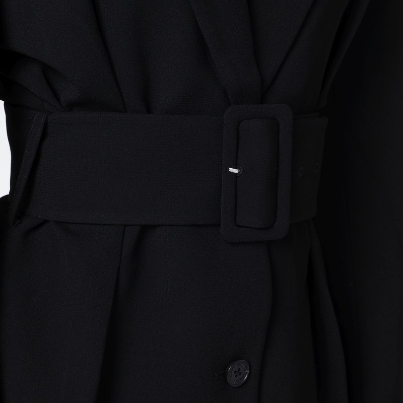 Rotate Birger Christensen Black Single-breasted Jacket With Belt In Black
