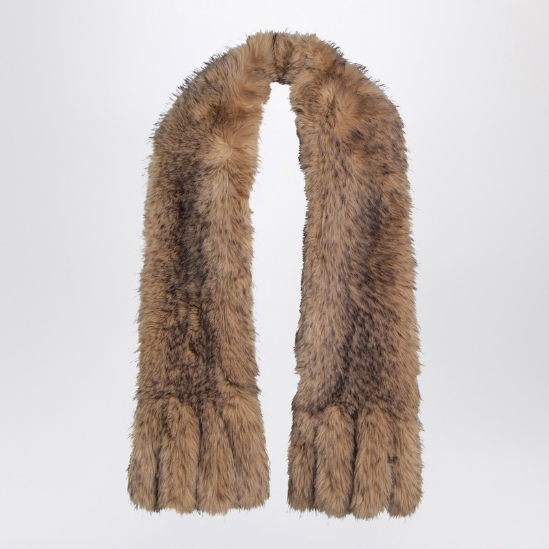 Brown synthetic fur scarf - ROTATE Birger Christensen - Modalova