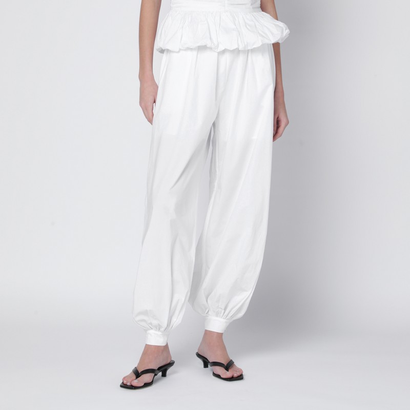 Nicola high-waisted poplin trousers