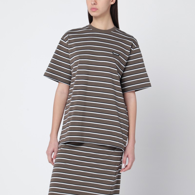 Brown striped oversized T-shirt