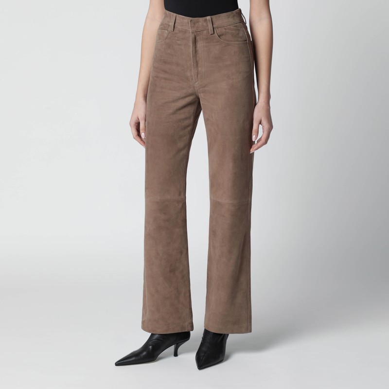 Brown suede trousers