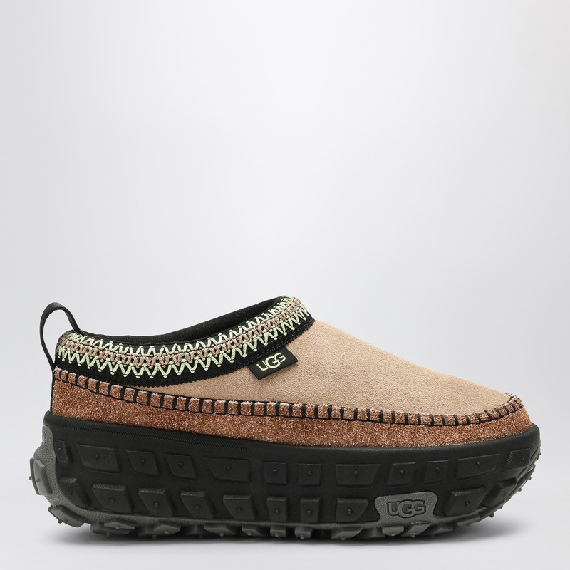 Ugg Venture Daze Flatform Suede Mules In Beige
