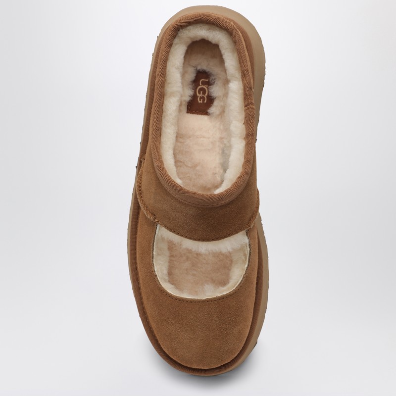 Ugg Slippers Bea In Pelle Scamosciata Cammello Donna In Brown