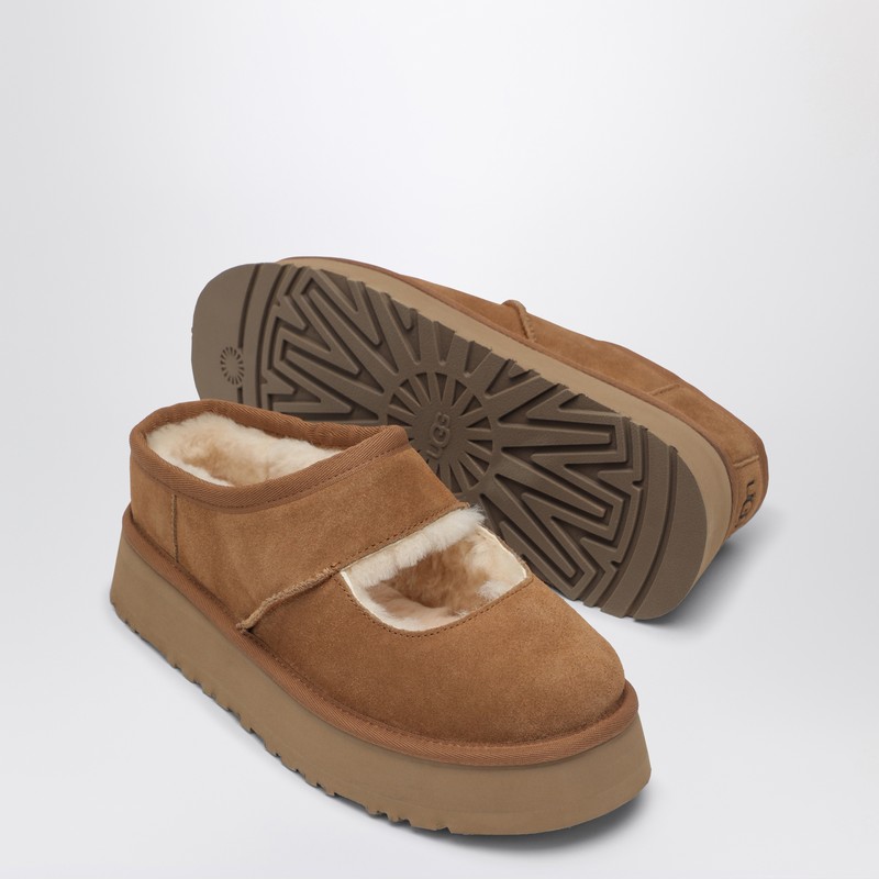 Ugg Slippers Bea In Pelle Scamosciata Cammello Donna In Brown