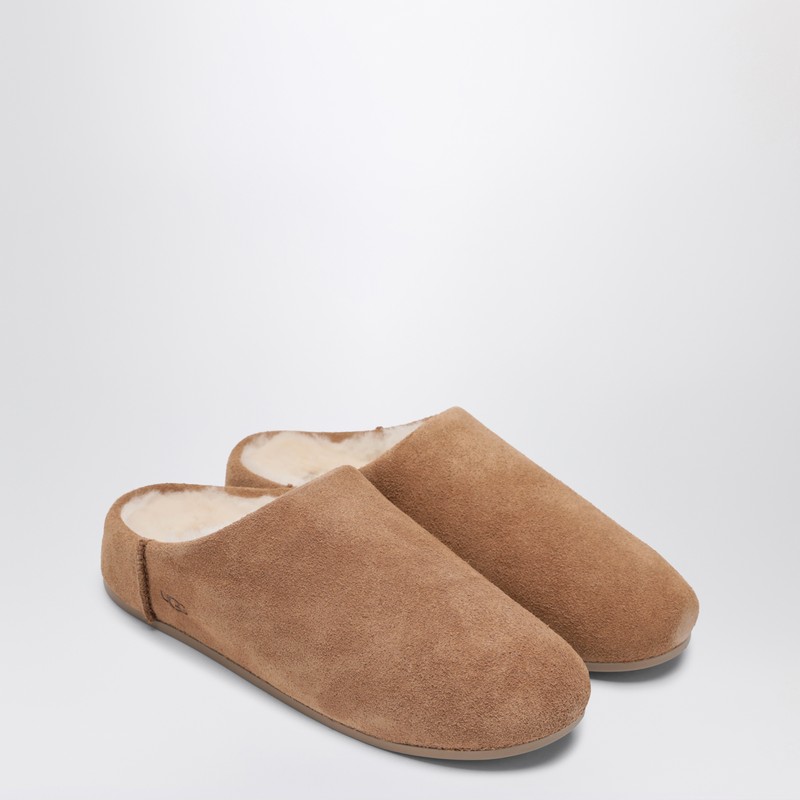 Ugg Slip-on Sandals With Smooth Suede Exterior In Brown