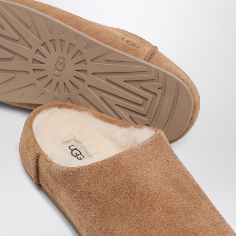 Ugg Slip-on Sandals With Smooth Suede Exterior In Brown