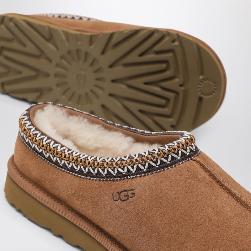 Ugg Tasman Chestnut Eather Slip-ons In Brown